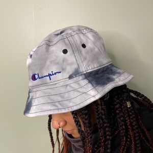 Champion blue tie-dye bucket hat